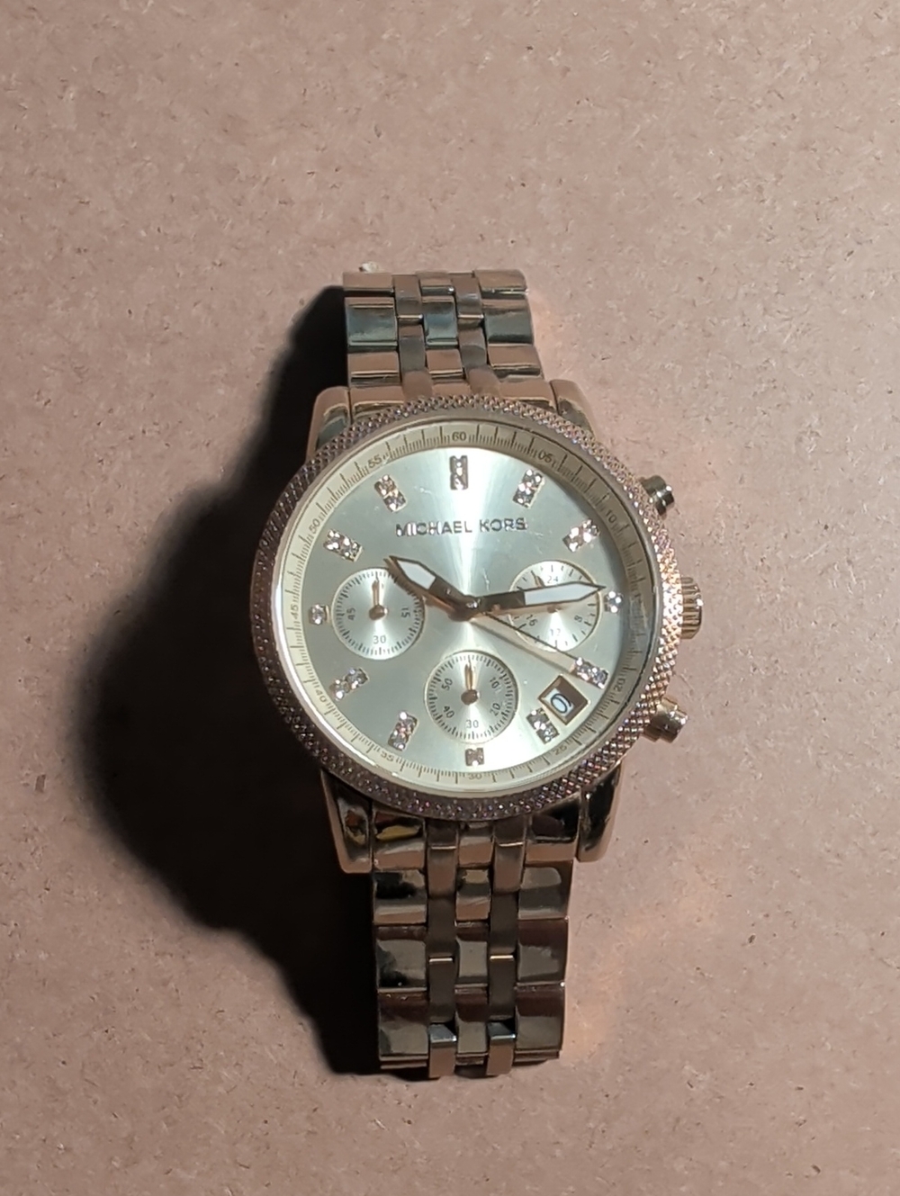 Michael Kors Rose Gold Stainless Chronograph Bracelet Watch